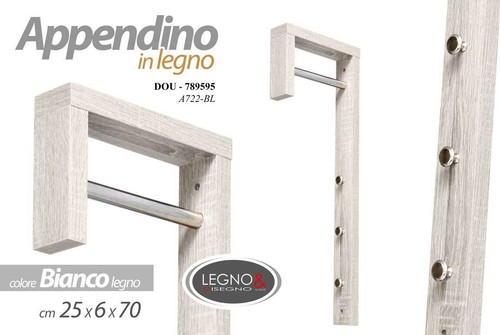Appendino rovere appendiabiti - rovere,